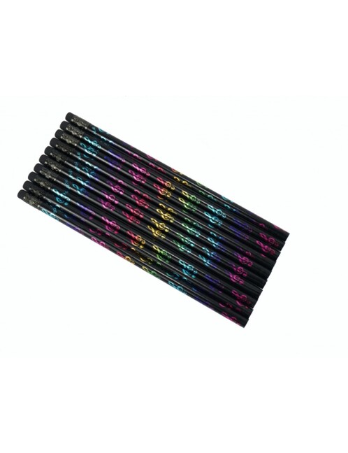 Vorderes Coverbild Bleistift mit Radiergummi Violinschlüssel schwarz/bunt