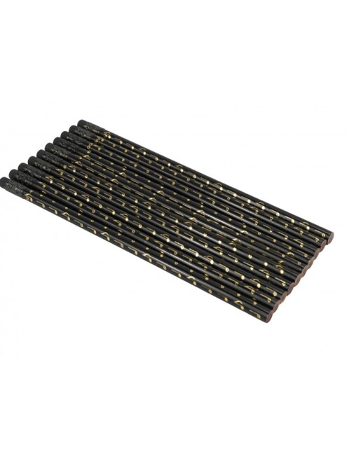 Vorderes Coverbild Bleistift mit Radiergummi Noten schwarz/golden