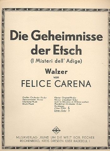 Vorderes Coverbild Die Geheimnisse der Etsch (G-Dur)