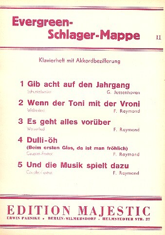 Vorderes Coverbild Evergreen Schlagermappe 2