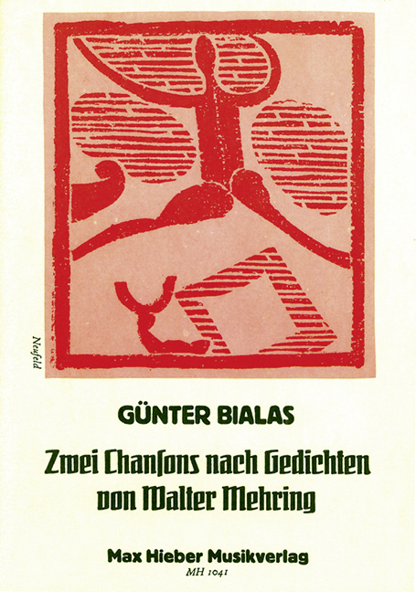 Vorderes Coverbild 2 Chansons nach Gedichten von Walter Mehring