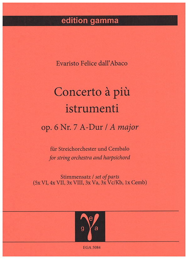 Vorderes Coverbild Concerto a piu istrumenti op. 6 Nr. 7 A-Dur