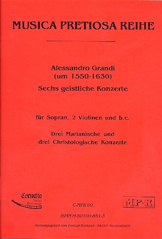 Vorderes Coverbild 6 Geistliche Konzerte für Sopran, 2 Violinen
