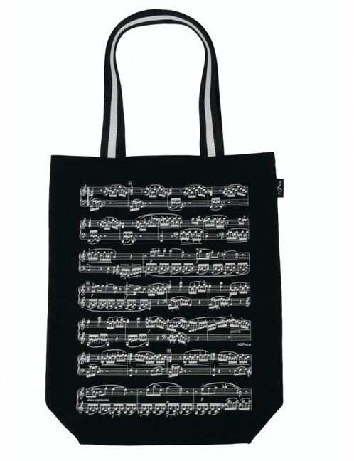 Vorderes Coverbild City Shopper Notenzeilen weiß/schwarz 38 x 45 x 12 cm