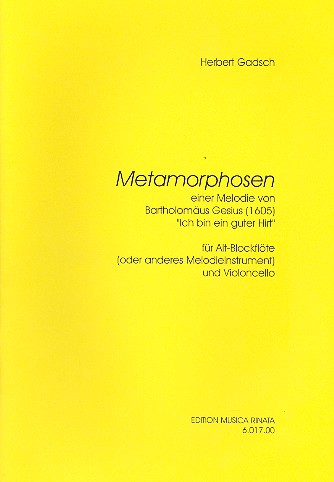 Vorderes Coverbild Metamorphosen für Altblockflöte und