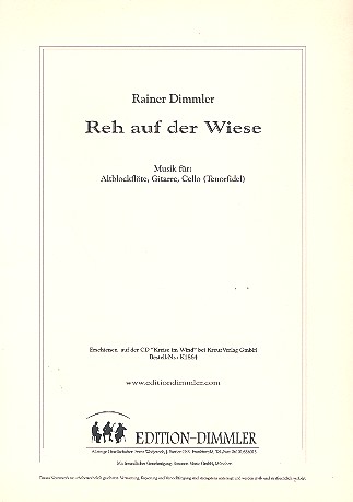 Vorderes Coverbild Reh auf der Wiese für Altblockflöte,