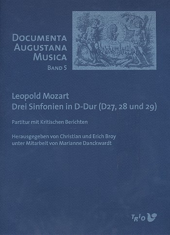 Vorderes Coverbild 3 Sinfonien in D-Dur (D27, 28 und 29)