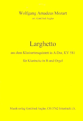 Vorderes Coverbild Larghetto aus dem Klarinetten-