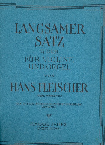 Vorderes Coverbild Langsamer Satz G-Dur für Violine