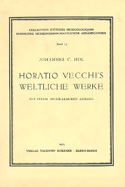 Vorderes Coverbild Horatio Vecchi's weltliche Werke
