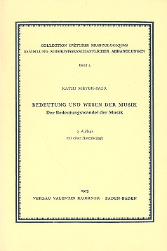 Vorderes Coverbild Bedeutung und Wesen der Musik