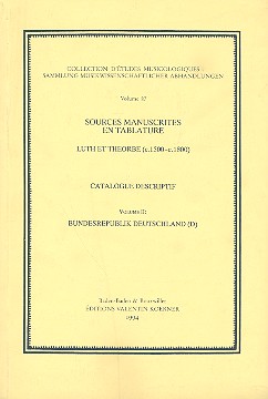 Vorderes Coverbild Sources manuscrites en tablature