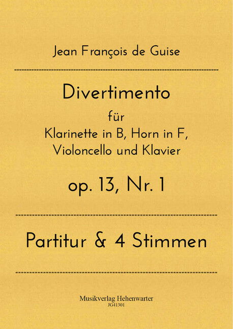 Vorderes Coverbild Divertimento op.13 Nr.1
