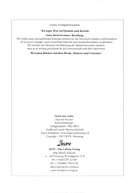 Vorderes Coverbild Oratio sine verbis