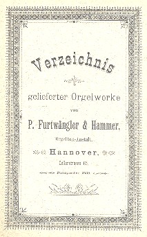Vorderes Coverbild Verzeichnis gelieferter Orgelwerke