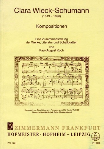 Vorderes Coverbild Werkverzeichnis Clara Wieck-Schumann
