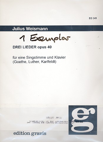 Vorderes Coverbild 3 Lieder op.40 für Singstimme