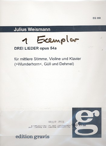 Vorderes Coverbild 3 Lieder op.54a für mittlere