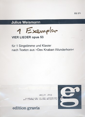Vorderes Coverbild 4 Lieder op.53 nach Texten aus