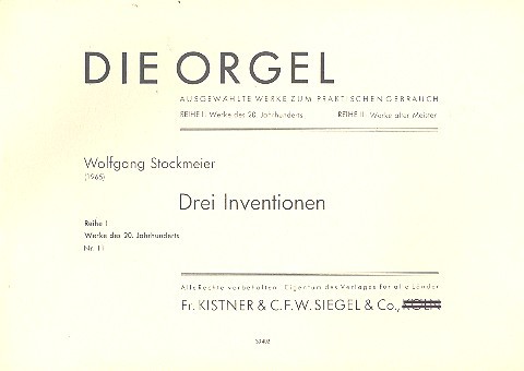 Vorderes Coverbild 3 Inventionen