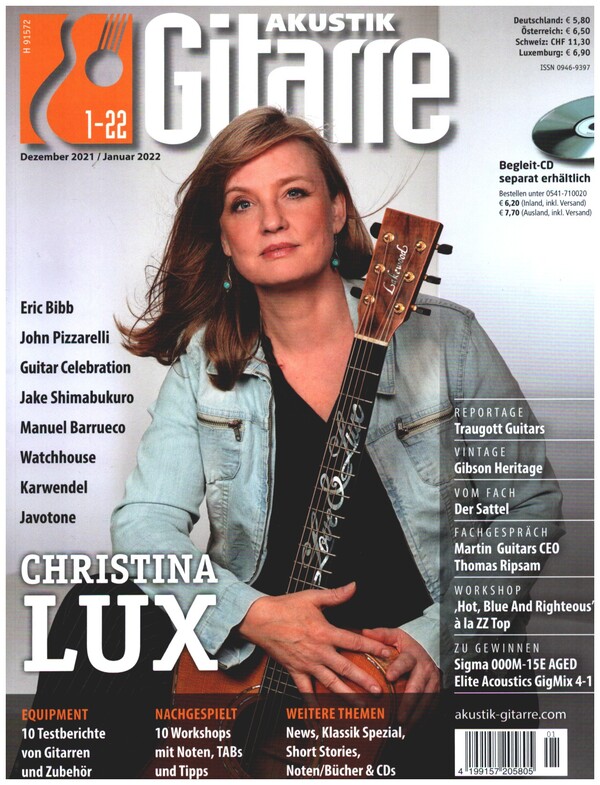 Vorderes Coverbild Akustik-Gitarre 1/2022 (Dezember 2021 / Januar 2022)