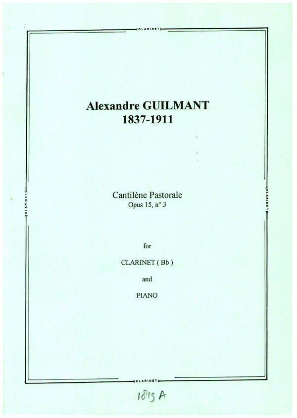 Vorderes Coverbild Cantilène pastorale op.15,3