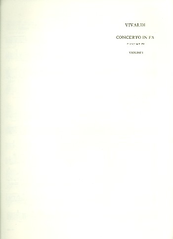 Vorderes Coverbild Konzert F-Dur PV278