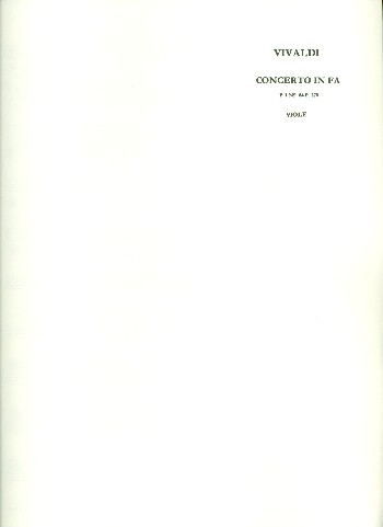 Vorderes Coverbild Konzert F-Dur PV278