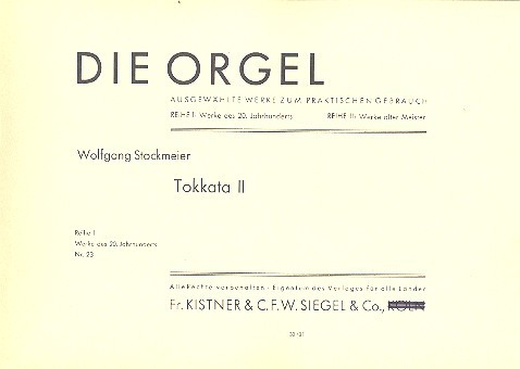 Vorderes Coverbild Toccata Nr.2