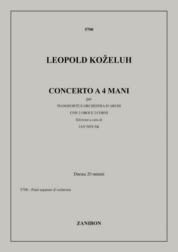 Vorderes Coverbild Concerto per pianoforte a 4 mani,