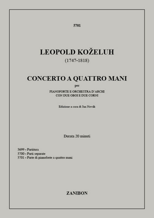 Vorderes Coverbild Concerto per pianoforte a 4 mani,
