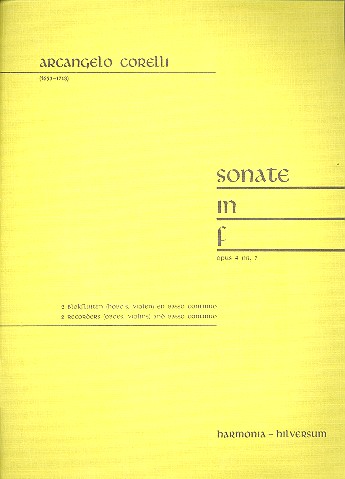 Vorderes Coverbild Sonate F-Dur op.4,7 für 2 Blockflöten