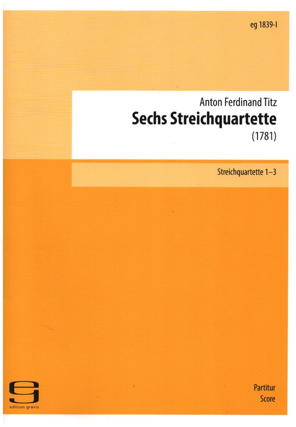 Vorderes Coverbild 6 Streichquartette Band 1 (Nr.1-3)