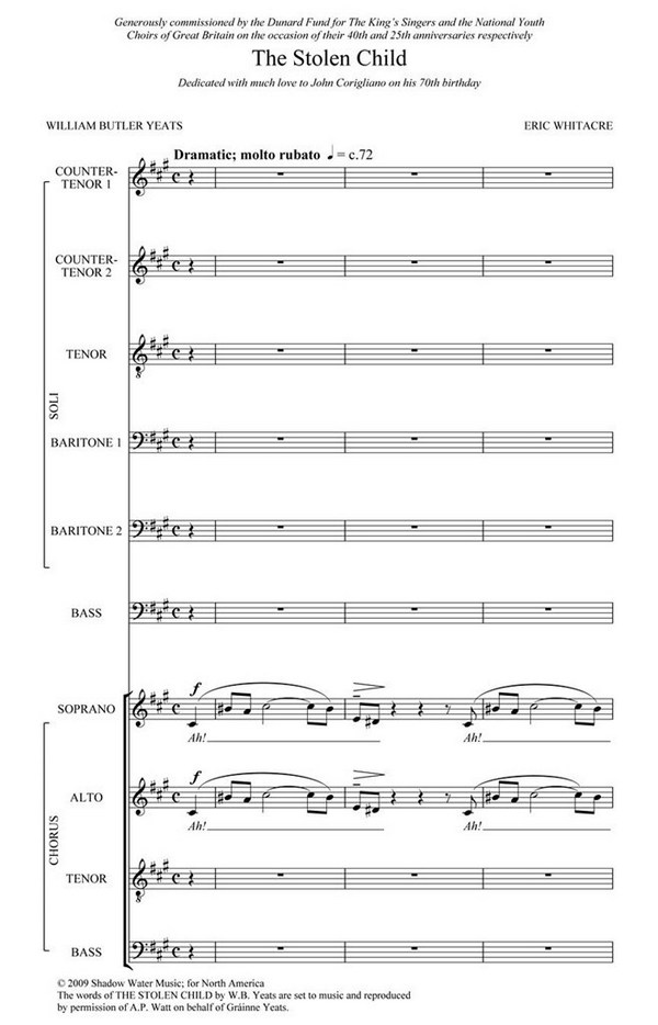 Vorderes Coverbild HL08751017  Eric Whitacre, The stolen child