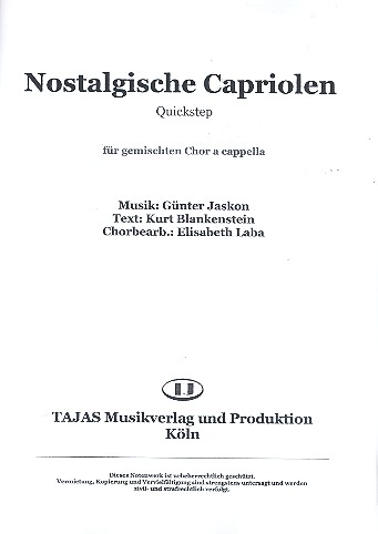 Vorderes Coverbild Nostalgische Capriolen für gem Chor