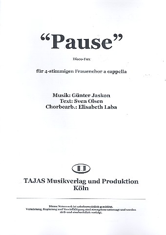 Vorderes Coverbild Pause für Frauenchor a cappella