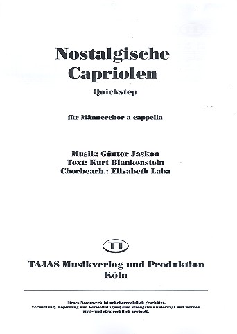 Vorderes Coverbild Nostalgische Capriolen für Männerchor