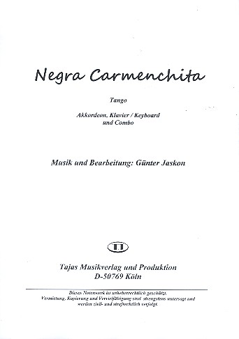 Vorderes Coverbild Negra Carmenchita: für Salonorchester