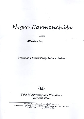 Vorderes Coverbild Negra Carmenchita: für Salonorchester