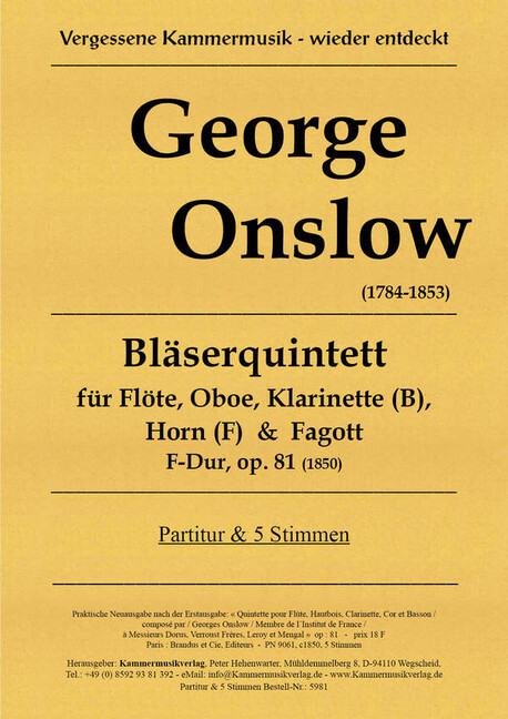 Vorderes Coverbild Quintett F-Dur op.81