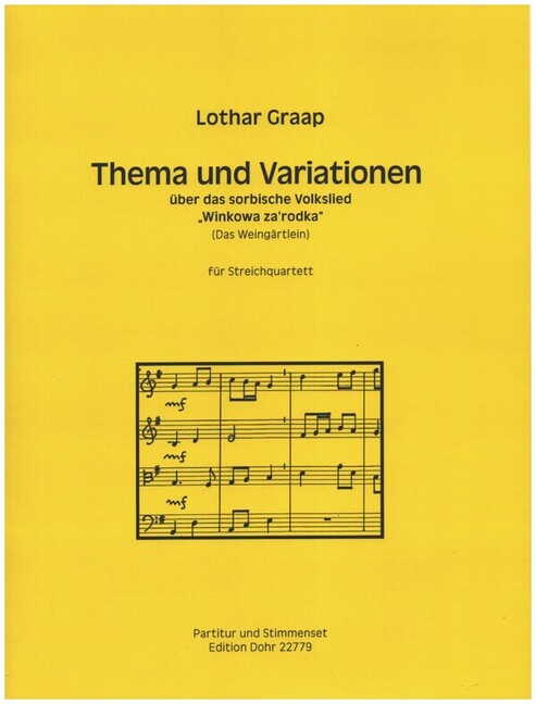 Vorderes Coverbild Thema und Variationen über das sorbische Lied 'Winkowa za'rodka'