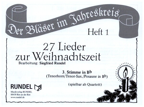 Vorderes Coverbild 27 Lieder zur Weihnachtszeit Band 1