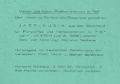 Vorderes Coverbild Jagdmusik aus dem Sauerland