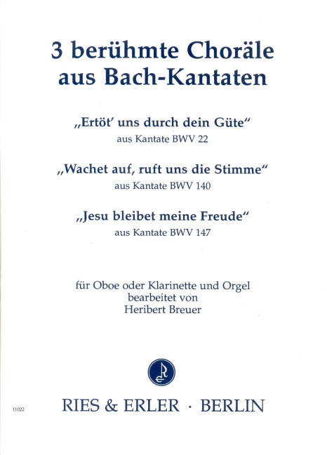 Vorderes Coverbild 3 Choräle aus Bach-Kantaten
