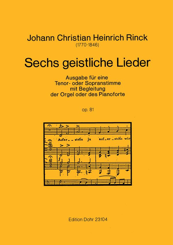 Vorderes Coverbild 6 geistliche Lieder op.81