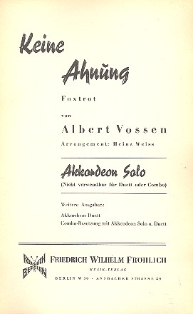 Vorderes Coverbild Keine Ahnung