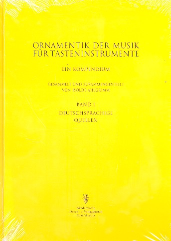 Vorderes Coverbild Ornamentik der Musik für Tasteninstrumente Band 1