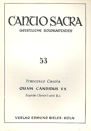 Vorderes Coverbild Quam candidus es für Sopran und Bc.