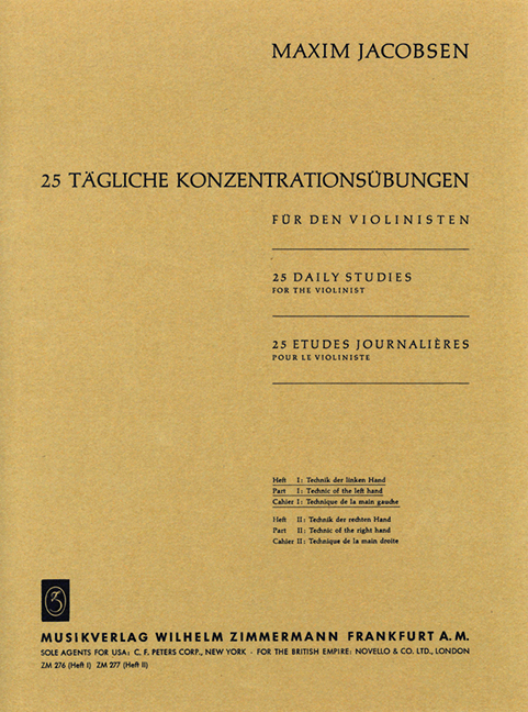 Vorderes Coverbild 25 tägliche Konzentrationsübungen für den Violinisten Band 1