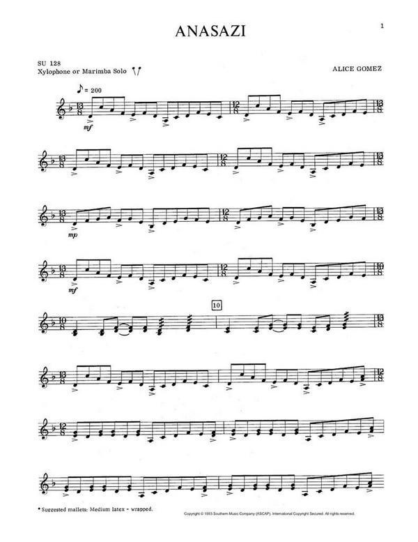 Vorderes Coverbild Anasazi  for marimba (xylophone)